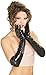 Long Vinyl Glamour Gloves Halloween Gloves Black