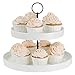 Porcelain Cupcake Stand - 2 Tier Dessert Platter for Wedding Party, White - by Sweese
