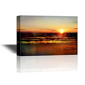 Abstract Landscape with Sea and Beach at Sunset