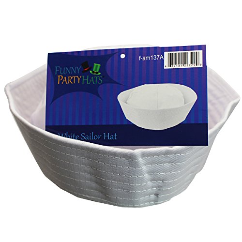 Yacht Hat - White Sailor Hats - Sailor Costume Hat by Funny Party Hats