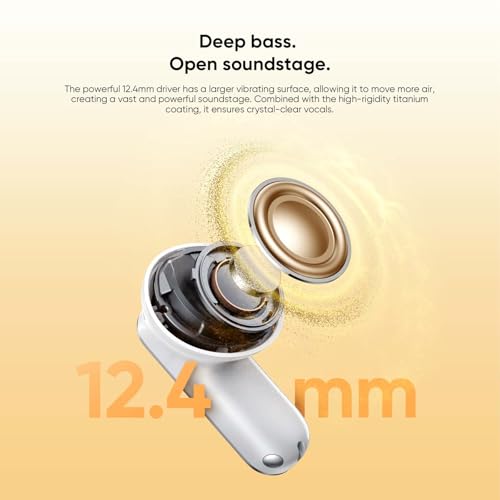 realme Buds T500 Pro Auriculares Inalámbricos con 50dB ANC Cancelación de Ruido, 56H de Batería, Auriculares Bluetooth TWS In-Ear con 12,4 mm Hi-Res Audio Controlador, Traducción con IA, Bluetooth 6.1