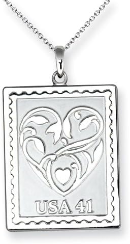 Amazon スターリングシルバー切手結婚式ハートネックレス インポート ネックレス 通販