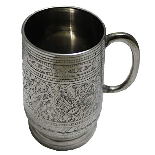 PARIJAT HANDICRAFT Unique Tankard Look - Handmade 100% Pure Brass Beer Stein -18 oz - Ice Cold Beer, Moscow Mules Mugs, - Thumbnail 2