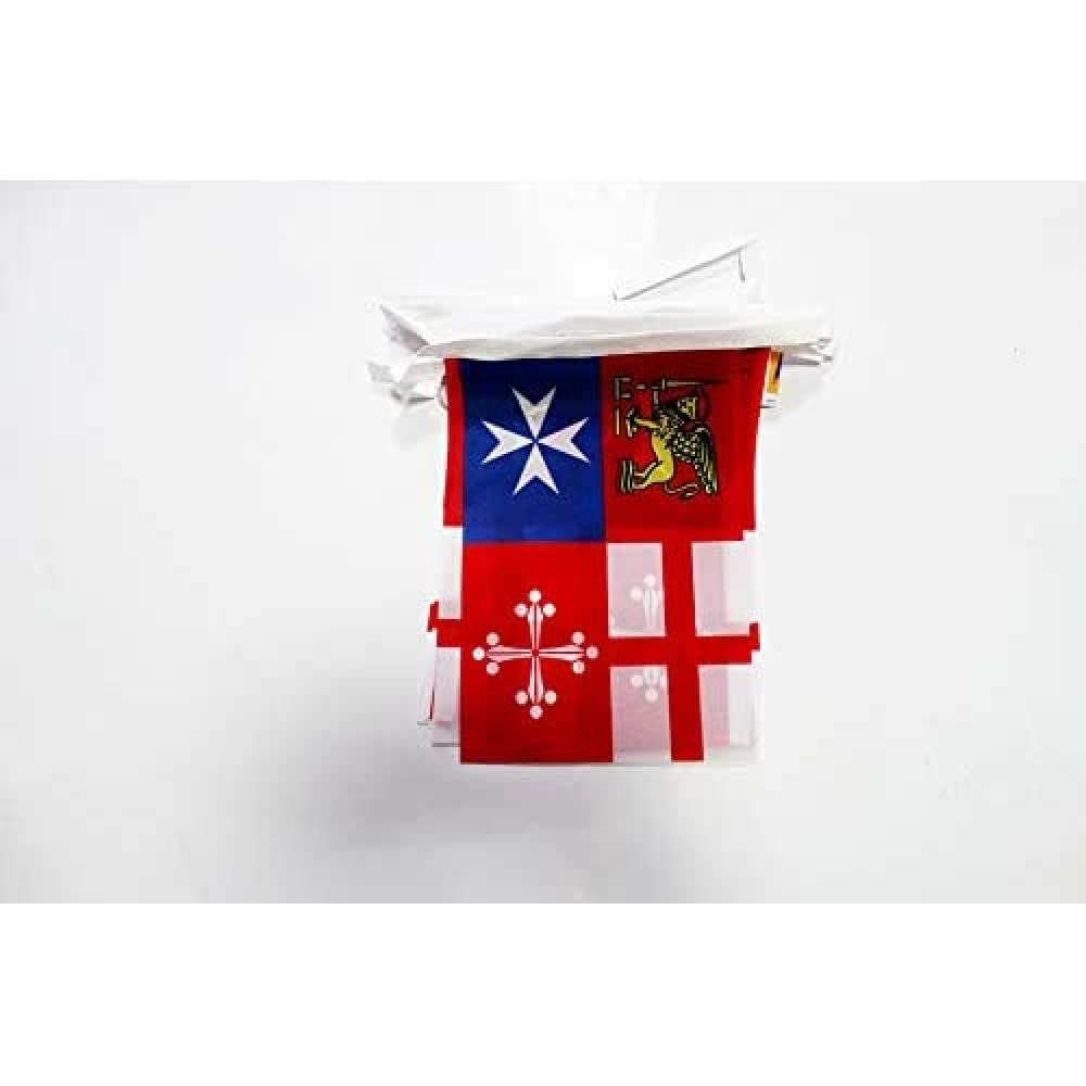 AZ FLAG Italy 4 maritime republics Bunting Flag, 20 Ft Garland 20 Small italian navy Flags 8'' x 6'', 100% Polyester String Pennant, 6 meters