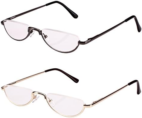 Bestum2 Pack Reading Glasses for Mens and Womens - Comfortable Metal Frame with Spring Hinge - Pack of 2 Readers (2 Pack Mix Color, 1.75)