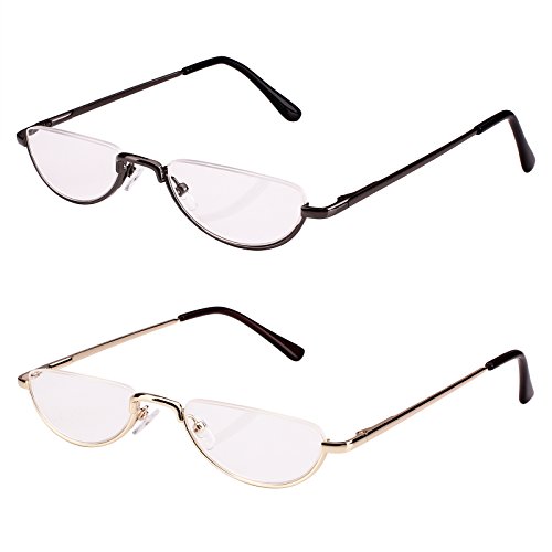 Bestum2 Pack Reading Glasses for Mens and Womens - Comfortable Metal Frame with Spring Hinge - Pack of 2 Readers (2 Pack Mix Color, 1.50)