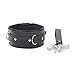 AOTNEG STAR Black Collar Pu Leather Choker Necklace with Chain for Women Men Ladies