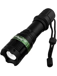Kizad Super Bright Flashlight Zoomable XML T6 Light Torch,Outdoor Tactical Flashlight Waterproof, Great for Hunting,Cycling,Climbing,Camping and Out door Activities,Black