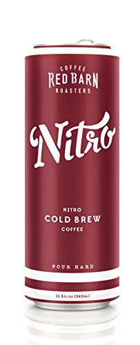 Nitro Cold Brew Coffee (12 11.5 fl. oz. cans) | Red Barn Coffee Roasters | Shelf Stable – No Preservatives | 3 Ingredients – Coffee, Water, Nitrogen | 240 MG Caffeine