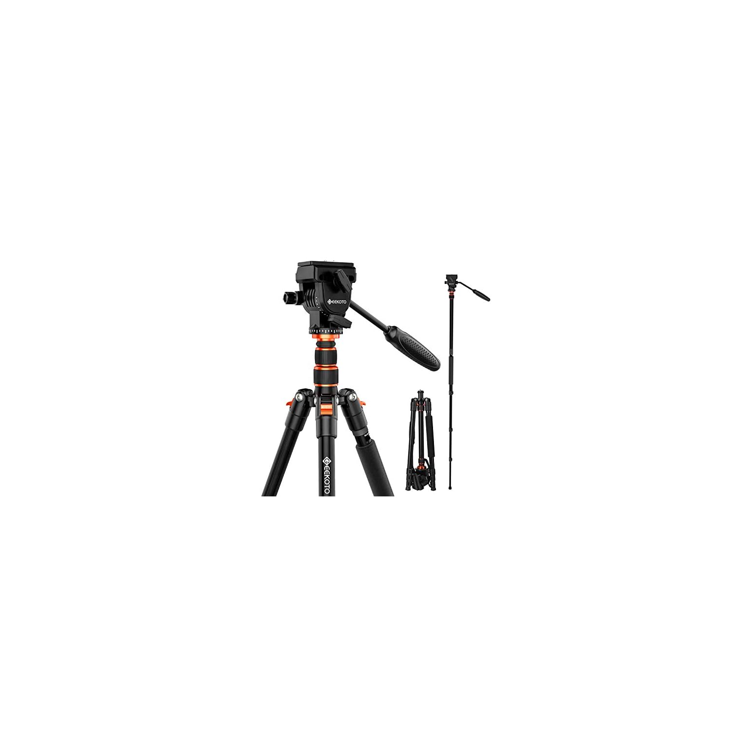 GEEKOTO Video Tripod Fluid Head,Professional Camera Tripod for DSLR