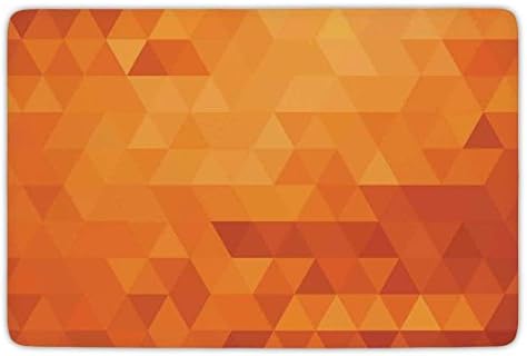 Bathroom Bath Rug Kitchen Floor Mat Carpet,Burnt Orange,Triangle Mosaic Shaded Shapes and Patterns Abstract Digital Pixel Decorative Home Decorative,Burnt Orange,Flannel Microfiber Non-slip Soft Absor