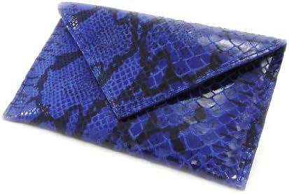 Leather door car papers 'Frandi' blue python (slim).
