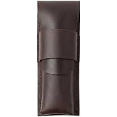 TORAKIP Leather Harmonica Case &ndash; Handmade Genuine Leather Harmonica Pouch, Compact Blues Harp Holder Sleeve for Standard Harmonica (4.7" x 2"), Protective Travel Case (Harmonica Not Included), Brown