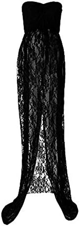 Photography Dress for Maternity Photoshoot Off Shoulder Lace Twist Split Front Maternity Dress Gown for Photoshoot