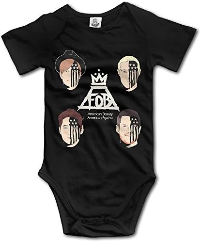 Fall Out Boy Short-Sleeve Romper Outfits For Boys &amp; Girls Size 18 Months Black