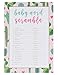 Baby Shower Game Card Packs - 5-Set Assorted Party Activity Supplies for 50 Guests, Including Bingo, Word Scramble, and Well Wishes, Cactus and Hearts Design, 50 Sheets, 5 x 7 Inches