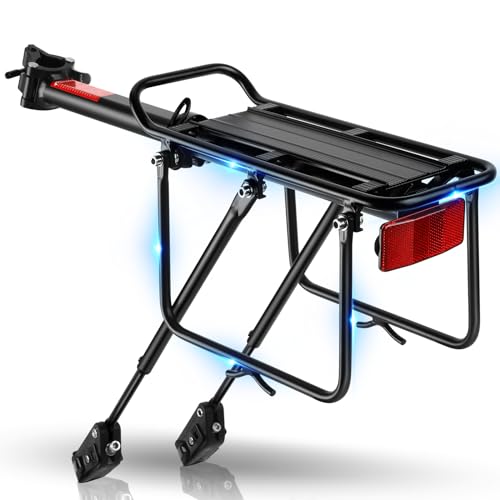 Toptrek Pannier Rack Mountain Bike for 24-29 Inch Bicycle, Universal Aluminium Alloy Pannier Rack, Load Capacity at Least 50 kg, Bicycle Rear Pannier Rack for MTB, Road Bike, EBike