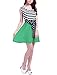 Allegra K Women Elastic Waist Sleeveless Scoop Neck Striped Mini Dress, Green, Small