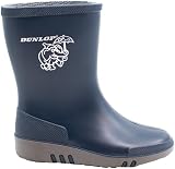 Dunlop Mini Unisex Kids Wellington Elephant Pattern Navy Grey Calf High view 3