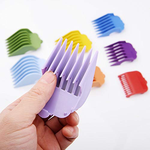 Professional Hair Clippers Guides Combs 8 pack - 1/8" to 1 for Full Size Standard Adjustable Blade -Compatible with Wahl Clippers/Trimmers #3170-400,Colorful