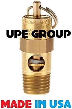 Conrader Brass ASME Approved Safety Valve, 100 psi Set Pressure, 1/4" Male NPT