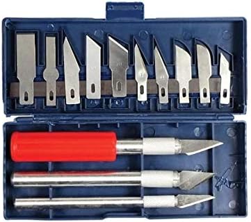 KNAFS 16pc Exacto Style Multi-Function Hobby Knife Crafts Carving Cutter Graver Sculpting Art Tool Set(13 Blades+3 Handle)