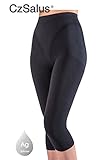 Limited Special Offer of Anti cellulite slimming capri pants + silver - Black size M