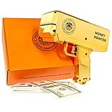 The Money Printer - Golden Money Gun Shooter with Fake Money ($10000 Play Money) - Gift Box Included - Bachelor Party Supplies, Bachelorette Party Games, Birthday Party, Prank Stuff