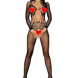 Goldwish Sexy Women's Lingerie Elastic Open Front Crotch Teddy Bodysuit Bodystocking,Black,Medium