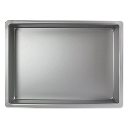 PME OBL10152 Aluminium Oblong Cake Pan 10 x 15 x 2-Inch Deep , Silver