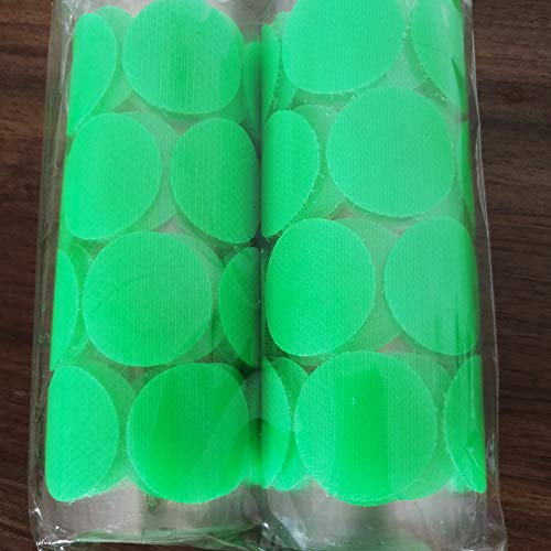100 Pcs Hook Loop Fastener Dots Sticks Tape 1 inch Diameter Self-Adhesive Sticky Back Nylon Coins Waterproof for Classroom Office School Teachers Kids Hanging Picture Frames (Green)