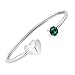 PLITI Vegetarian Jewelry Vegan Bracelet Herbivore VEG Symbol Bangle For Women (Silver)