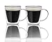Large Double Walled Glass Coffee Mugs 16 oz, Set of 2, Dishwasher & Microwave Safe Insulated Glass Cups for Coffee, Tea or Cold Drinks by Summit One