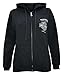 Harley-Davidson Women's Hasten Distressed Zippered Hoodie, Solid Black
