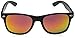 zeroUV Flat Matte Reflective Mirror Color Lens Large Horn Rimmed Style Sunglasses - UV400 (Classic | Black/Fire)