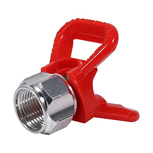 Cikonielf Airless Sprayer Nozzle Seat Guard Metal And Plastic Sprayer Guns Tip Guard Nozzle Seat Replacement Universal Tool Red