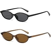Retro Oval Sunglasses for Women Small Cat Eye 90s Sun Glasses Vintage Y2K Lightweight Sunnies