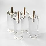 4PCS 4Inch/100mm Sofa Legs Clear Furniture Feet Acrylic Bench Legs Modern Cabinet Cupboard Coffee Table Legs Couch Feet Storage Shelves Sideboard Buffets Legs Glass Footstool Legs