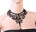MEiySH Black Lace Gothic Lolita Pendant Choker Necklace Earrings Set