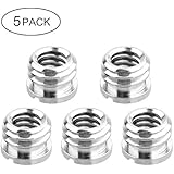 Metal 1/4" to 3/8" Convert Screw Adapter for DSLR SLR Camera Camcorder Tripod Monopod Ball Head (5 Pack)