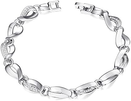 Women Elegant Bracelet Crystal Bangle Howllow Out Platinum Plated Body Chain Jewelry Wristband