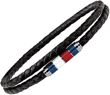 トミーヒルフィガー tommy hilfiger ブレスレット 二連 ダブルラップ レザー 2790056 ブラック 黒 メンズ レディース アクセサリー アクセ 男性用 女性用 ユニセックス ブレス 2連 本革 [並行輸入品]