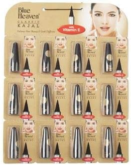 12 Pc BLUE HEAVEN KAJAL"HERBAL kajal With VITAMIN E COLOR Natural BLACK