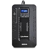 CyberPower EC850LCD Ecologic UPS System, 850VA/510W, 12 Outlets, ECO Mode, Compact
