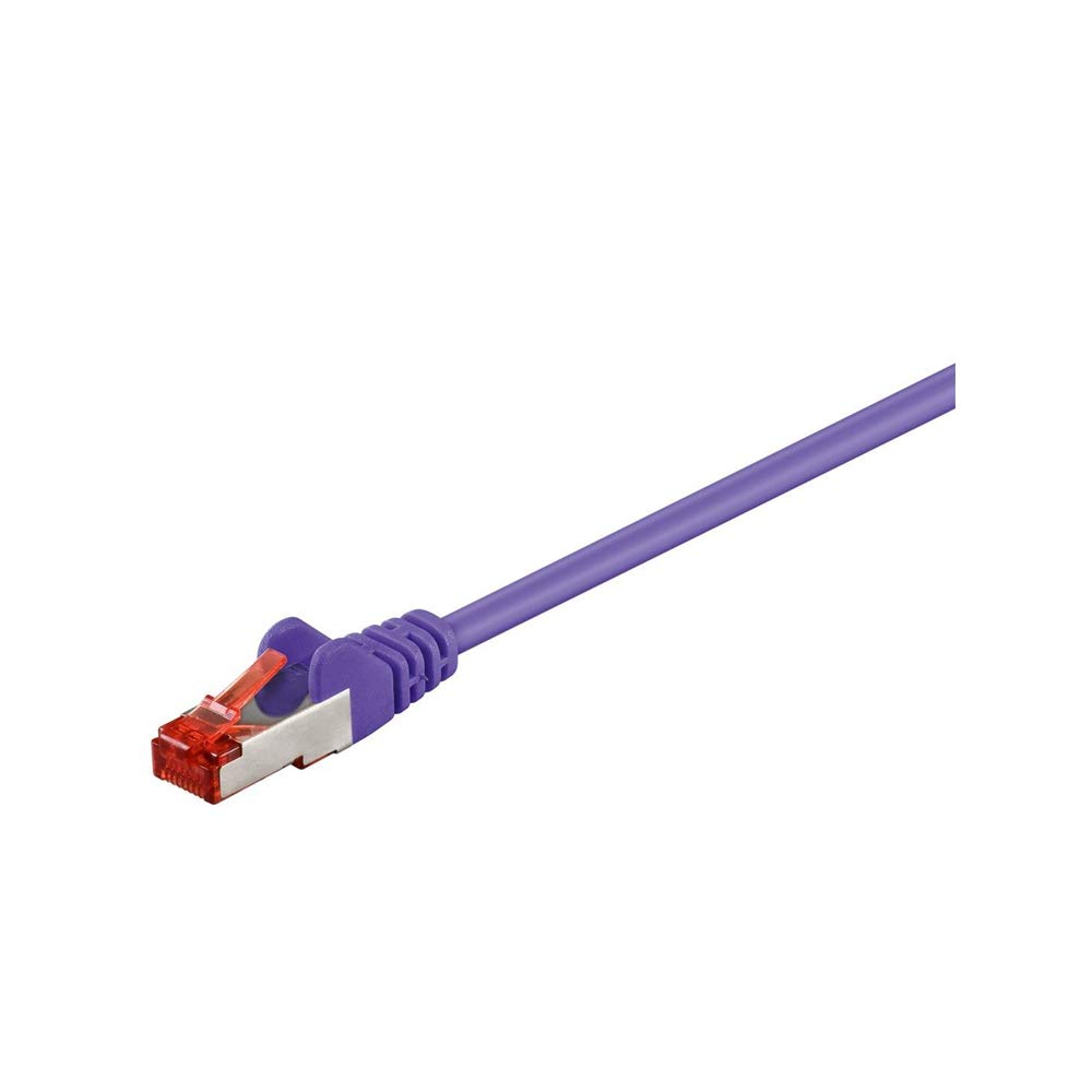 Goobay 95510 CAT 6 Patch Cable, S/FTP (PiMF), Violet, 3 m Length