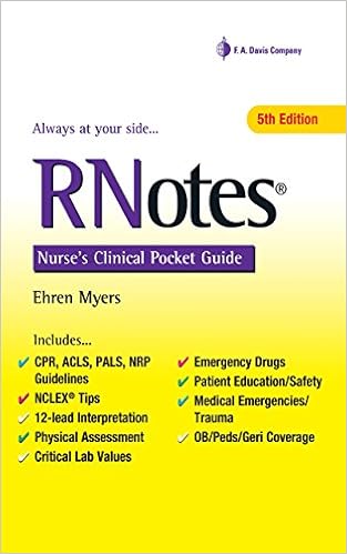Rnotes Nurse S Clinical Pocket Guide Kindle Edition By Myers Ehren Professional Technical Kindle Ebooks Amazon Com