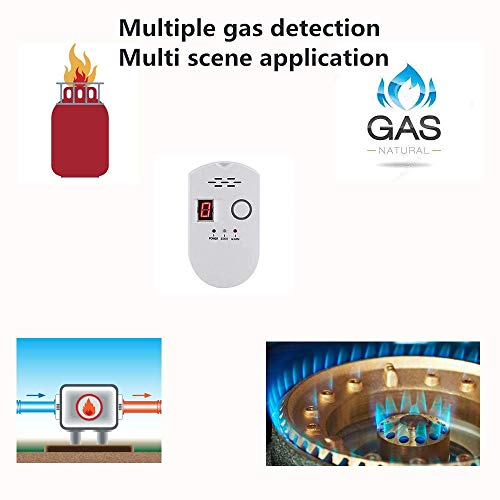 Propane/Natural Digital Gas Detector, Home Gas Alarm, Gas Leak Detector,High Sensitivity LPG LNG Coal Natural Gas Leak Detection, Alarm Monitor Sensor Home/Kitchen