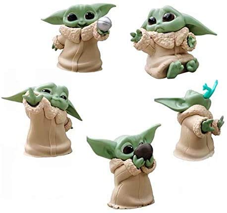 Star Wars Baby Yoda Doll from The Mandalorian The Bounty Collection The Child Collectible Toys 2.2-Inch Baby Yoda Toys for Blanket-Wrapped Mini Figure 5-Pack