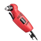 Neiko 10529A 3/8" Close Quarter Power Drill, 55-Degree Angle | Variable Speed (0-1400 RPM) | 120V