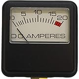 Amp Meter for Battery Charger, 20 Amp, Clamp-Mount, Steel Case and Face, Heavy-Duty, 0-20A DC Scale, Fits Various 10-20 Amp Chargers